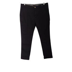Guess Pants Chino Straight Stretch Black Logo Office Business Casual Mens 38x30